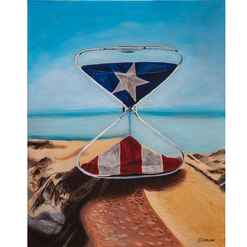 30x24 Contemporary Acrylic Painting Beach Time PR by Henry Hodgson