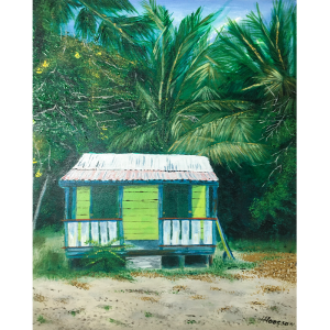 Contemporary Figurative Acrylic Painting Color Surf Shack by Henry Hodgson