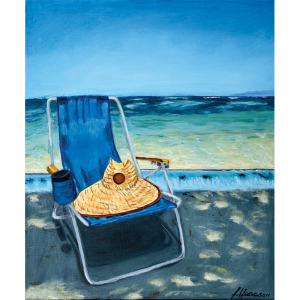 16 x 20 Canvas Board Acrylic Painting “Beach Chair”