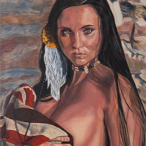 Native Eyes 14×18 Canvas Oil Painting